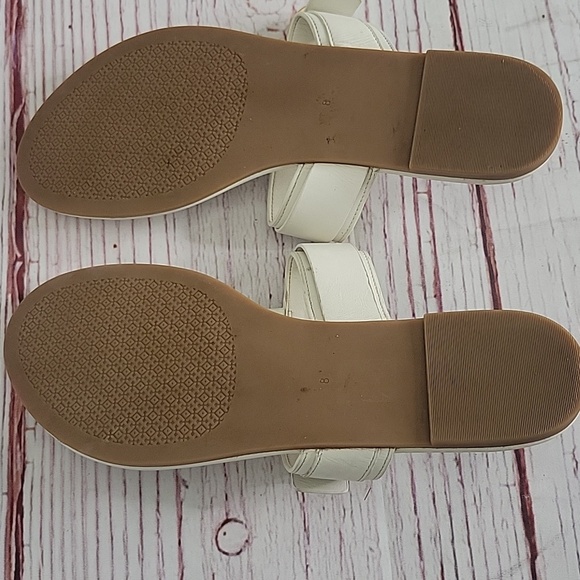 TORY BURCH Elegant White Thongs with Gold Accents Size 8 - Picture 6 of 7
